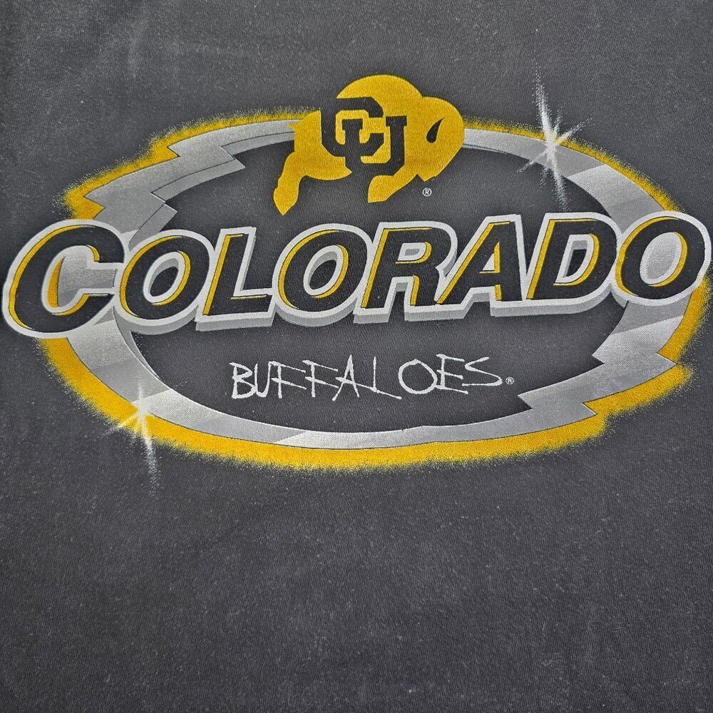 Colorado Buffaloes Vintage T-Shirt Black Adult 3XL By Savvy 100% Cotton College